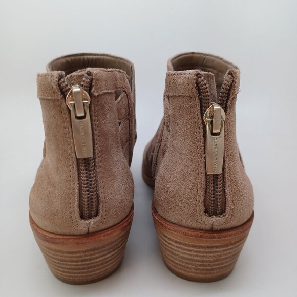 Vince Camuto Ankle Bootie Tan Suede Peera Cutout Western Boots Boho Womens 7 NEW - Picture 5 of 13